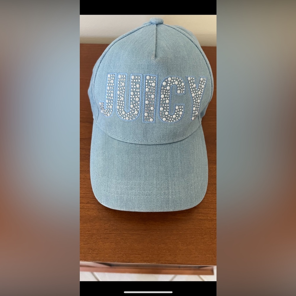 Juicy Couture light blue bedazzled hat cap